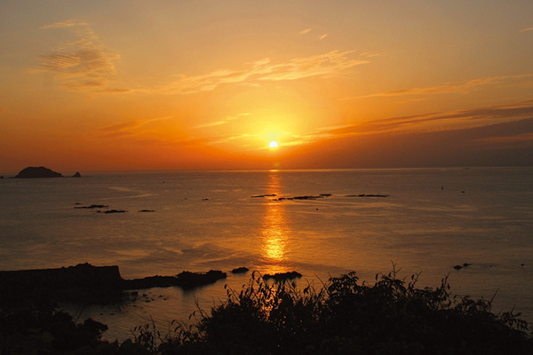 小森海岸の夕陽
